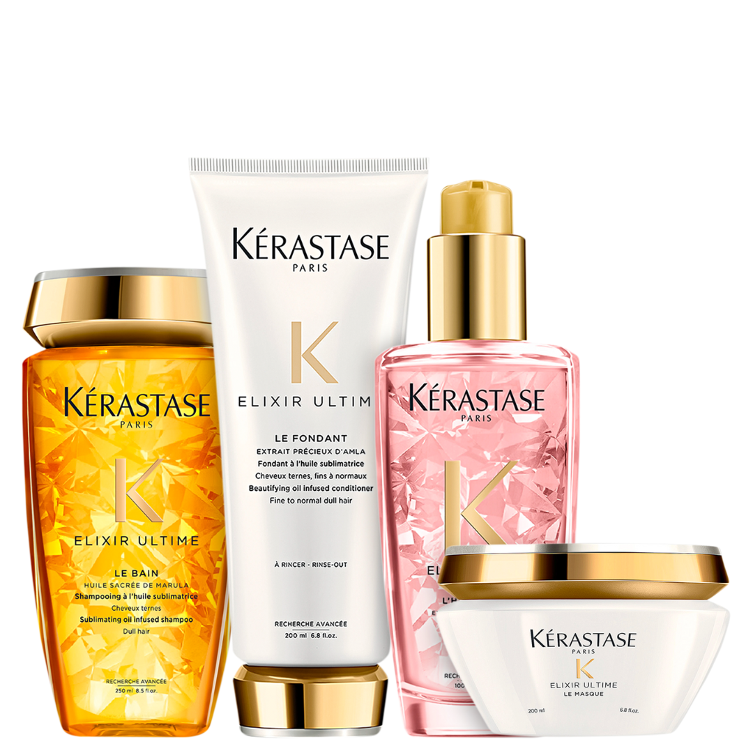 Zestaw Kérastase Elixir Ultime – Odżywienie, Blask i Jedwabista Gładkość (4 Produkty)