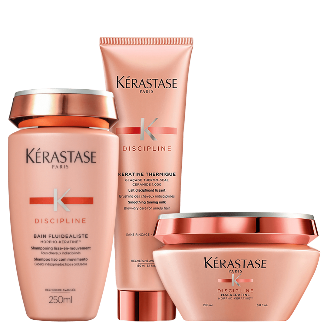 Zestaw Kérastase Discipline Keratine Thermique – Dyscyplina, Gładkość i Termoochrona (3 Produkty)